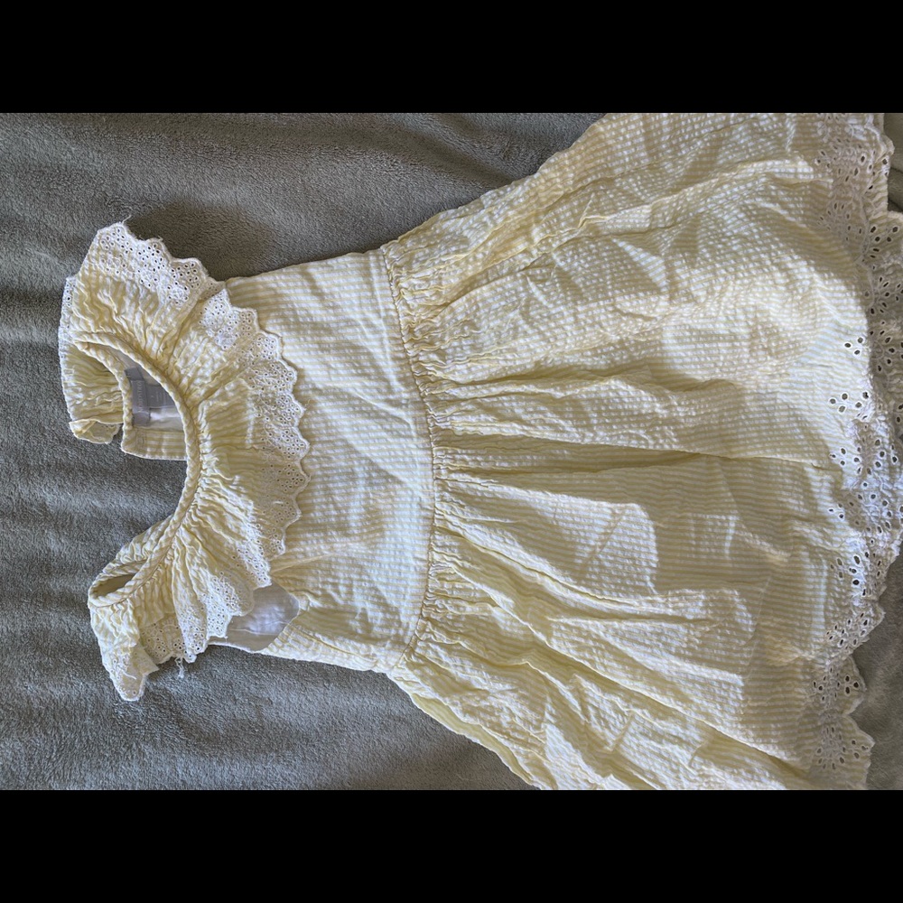 Nordstrom yellow and white pinstripe dress